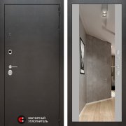 Входная металлическая дверь Сильвер (Антик темное серебро/Зеркало грей софт)