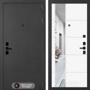 Входная металлическая дверь Соналаб 19 (Муар серый с блестками/Зеркало белый софт)
