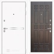 Входная металлическая дверь Line white 16 (шагрень белая/алмон 28)