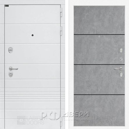 Входная металлическая дверь Трендо 25 (Лофт белый/Бетон светлый)