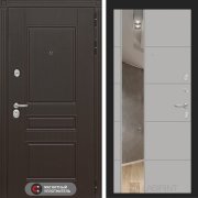 Входная металлическая дверь Мегаполис 19 (Венге/Зеркало грей софт)