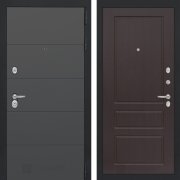 Входная металлическая дверь Арт 03 (Графит софт/Орех премиум)