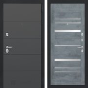 Входная металлическая дверь Art 20 (графит софт/зеркало бетон темный)