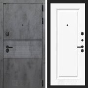 Металлическая дверь Reverse Инфинити 27 (Бетон темный/Эмаль ral 9003)