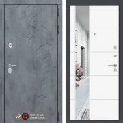 Входная металлическая дверь Бетон 19 (Альберо грей/Зеркало белый софт)