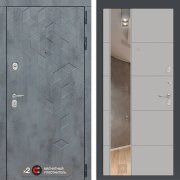 Входная металлическая дверь Бетон 19 (Альберо грей/Зеркало грей софт)