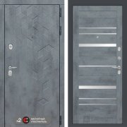 Входная противопожарная дверь Бетон 20 (Альберо грей/Зеркало бетон темный)