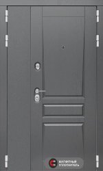 Металлическая дверь двухстворчатая Платинум 13 (Альберо грей/Графит софт)