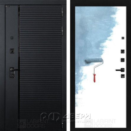 Входная металлическая дверь Пиано 28 (Черный кварц/Грунт под покраску)