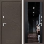 Входная металлическая дверь Smoky (смоки софт/зеркало черный кварц)