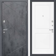 Входная металлическая дверь Лофт 11 (Бетон темный/Белый софт)