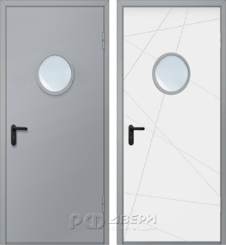 Металлическая дверь техническая ДМО-1 D300 (RAL 7040)