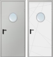 Металлическая дверь техническая ДМО-1 D300 (RAL 7035)