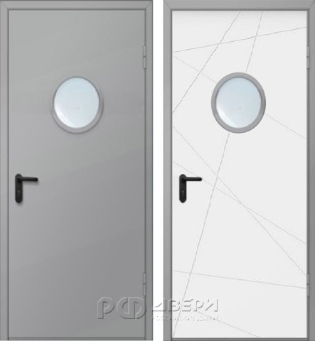 Металлическая дверь техническая ДМО-1 D300 (RAL 7004)