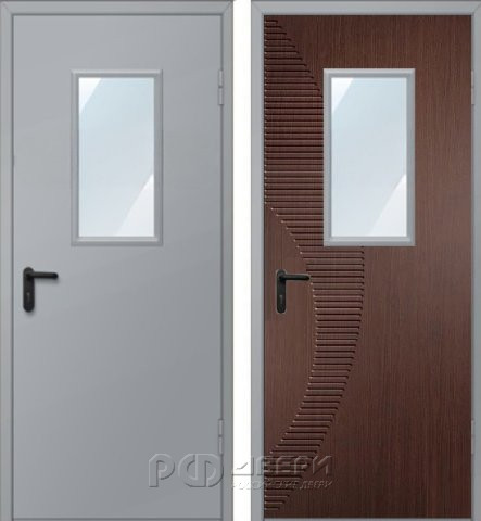 Металлическая дверь техническая ДМО-1 300х600 (RAL 7040)