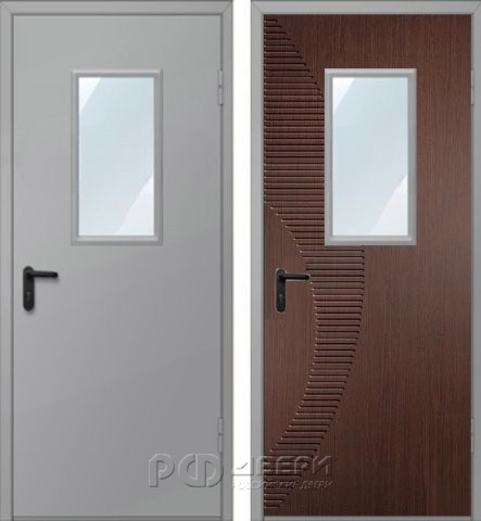 Металлическая дверь техническая ДМО-1 300х600 (RAL 7004)