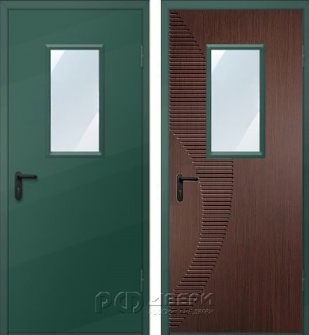 Металлическая дверь техническая ДМО-1 300х600 (RAL 6005)