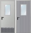 Дверь техническая ДМО-1 300х600 (RAL 7035/Алюминиевая накладка)