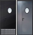 Дверь двухстворчатая техническая ДМО-1 D300 (RAL 9005/Алюминиевая накладка)