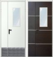 Дверь двухстворчатая техническая ДМО-1 300х600 (RAL 9016/Алюминиевая накладка)