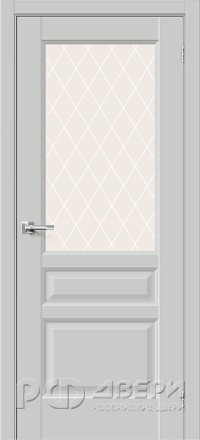 Межкомнатная дверь Неоклассик-35 ПО (Grey Matt/White Сrystal)