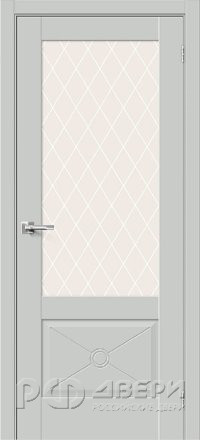 Межкомнатная дверь Прима-13.Ф2.0.0 ПО (Grey Matt/White Сrystal)
