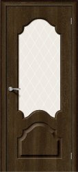 Межкомнатная дверь Скинни-33 ПО (Dark Barnwood/Со стеклом White Crystal)