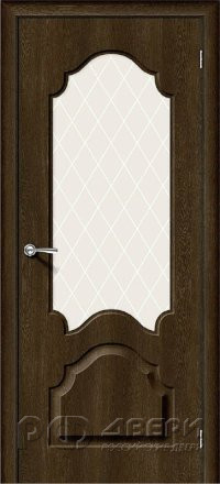 Межкомнатная дверь Скинни-33 ПО (Dark Barnwood/Со стеклом White Crystal)