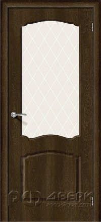 Межкомнатная дверь Альфа-2 ПО (Dark Barnwood/White Сrystal)
