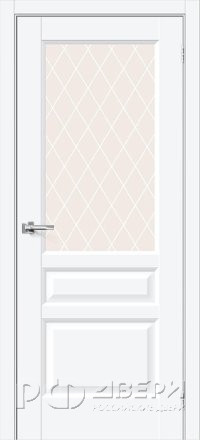 Межкомнатная дверь Неоклассик-35 ПО (White Silk/White Сrystal)