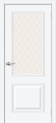 Межкомнатная дверь Классик-13 ПО (White Silk/White Сrystal)
