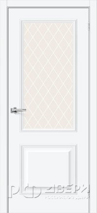 Межкомнатная дверь Классик-13 ПО (White Silk/White Сrystal)