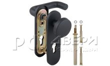 Ручка для металлической двери DH-043P-KNOB NE с пружиной BL-24 (Черный)