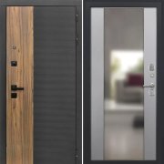 Входная металлическая дверь L-46 - Алиса (Софт грей/Зеркало)