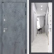 Входная металлическая дверь Beton (Бетон темный/Зеркало белый софт)