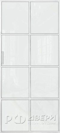 Межкомнатная перегородка Alum 8 (Белый/Триплекс белый)