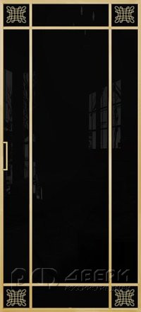 Межкомнатная перегородка Alum 11 (Золото/Триплекс черный)