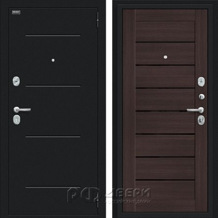 Входная металлическая дверь Техно (Букле черное/Wenge Veralinga)