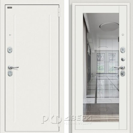 Входная металлическая дверь Флэш Kale (Шагрень белая/Off-white)
