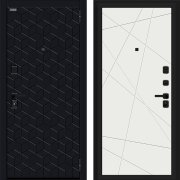 Входная металлическая дверь Кьюб (RBE) (Total Black/Super White)