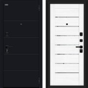 Входная металлическая дверь Прайд (Total Black/Snow Melinga)
