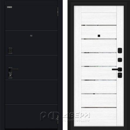 Входная металлическая дверь Прайд (Total Black/Snow Melinga)