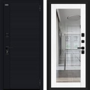 Входная дверь Джет-3 (Total Black/Snow melinga Зеркало)