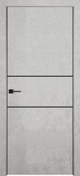 Межкомнатная дверь Line-3 кромка AL-Чёрная ПГ (Бетон светлый)