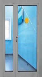 Алюминиевая дверь противопожарная AL2-З EIW-30 (RAL 9006)