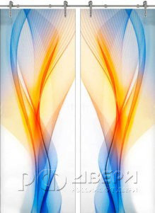 Стеклянная дверь раздвижная Abstraction-01 ПО (Фотопечать)