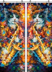 Стеклянная дверь раздвижная Painting-20 ПО (Фотопечать)