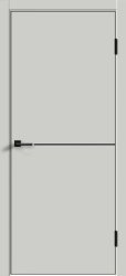 Межкомнатная дверь Техно-1 кромка AL-Чёрная ПГ (Серый)