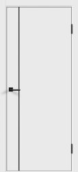 Межкомнатная дверь Техно-3 кромка AL-Чёрная ПГ (Белый)