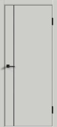 Межкомнатная дверь Техно-3 кромка AL-Чёрная ПГ (Серый)